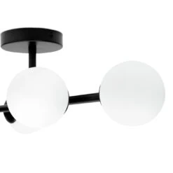 Habitat Opal Metal Bathroom Flush Ceiling Light - Black -Habitat 2067405 R Z002A