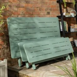 Habitat Folding 4 Seater Steel Dining Set - Green -Habitat 2069908 R Z002C