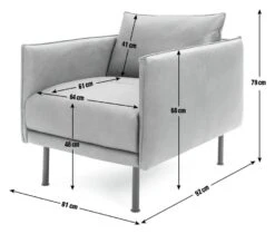 Habitat Moore Leather Armchair - Dark Grey -Habitat 2071051 R E001