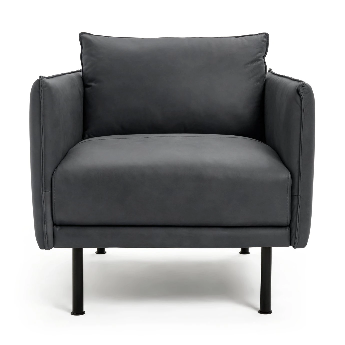 Habitat Moore Leather Armchair - Dark Grey