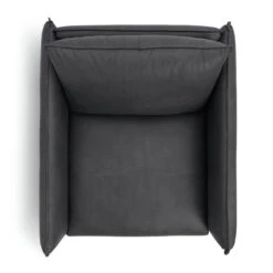 Habitat Moore Leather Armchair - Dark Grey -Habitat 2071051 R Z005A