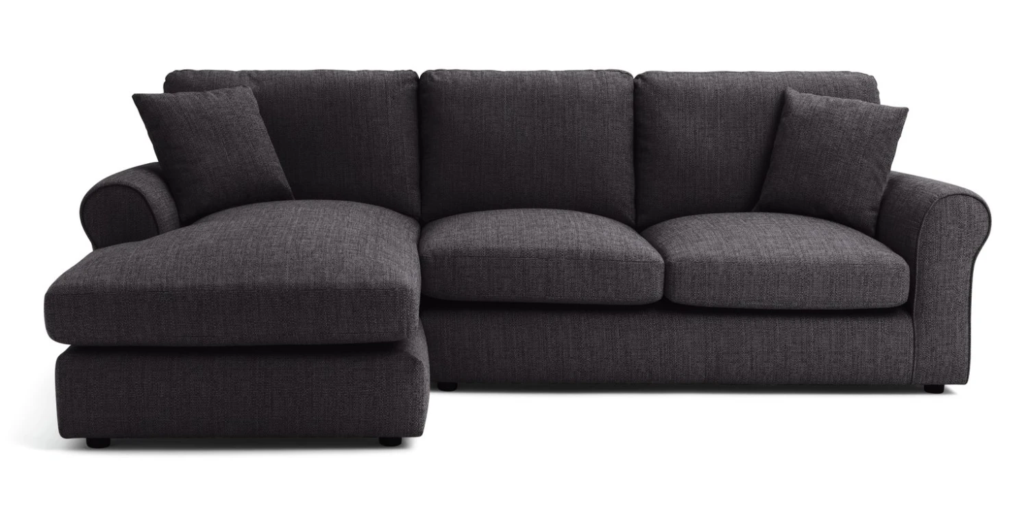 Habitat Lisbon Fabric Left Hand Corner Chaise Sofa- Charcoal 7 Habitat Lisbon Fabric Left Hand Corner Chaise Sofa- Charcoal - Image 5