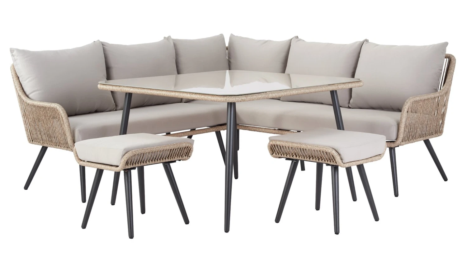 Habitat Malta 6 Seater Rattan Effect Garden Corner Sofa Set 3 Habitat Malta 6 Seater Rattan Effect Garden Corner Sofa Set