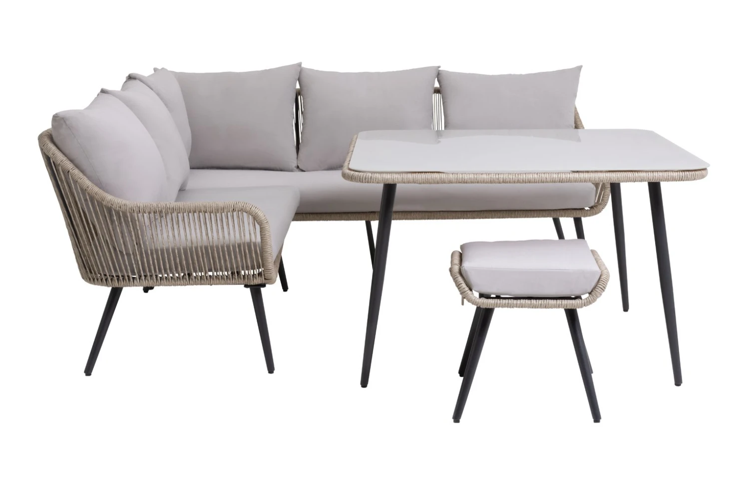 Habitat Malta 6 Seater Rattan Effect Garden Corner Sofa Set 6 Habitat Malta 6 Seater Rattan Effect Garden Corner Sofa Set - Image 4