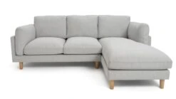 Habitat Salome Fabric Right Hand Corner Chaise Sofa - Grey -Habitat 2654344 R Z003A