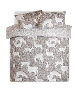 Habitat Brushed Cotton Deer Print Grey Bedding Set - Single -Habitat 2729107 R Z002A