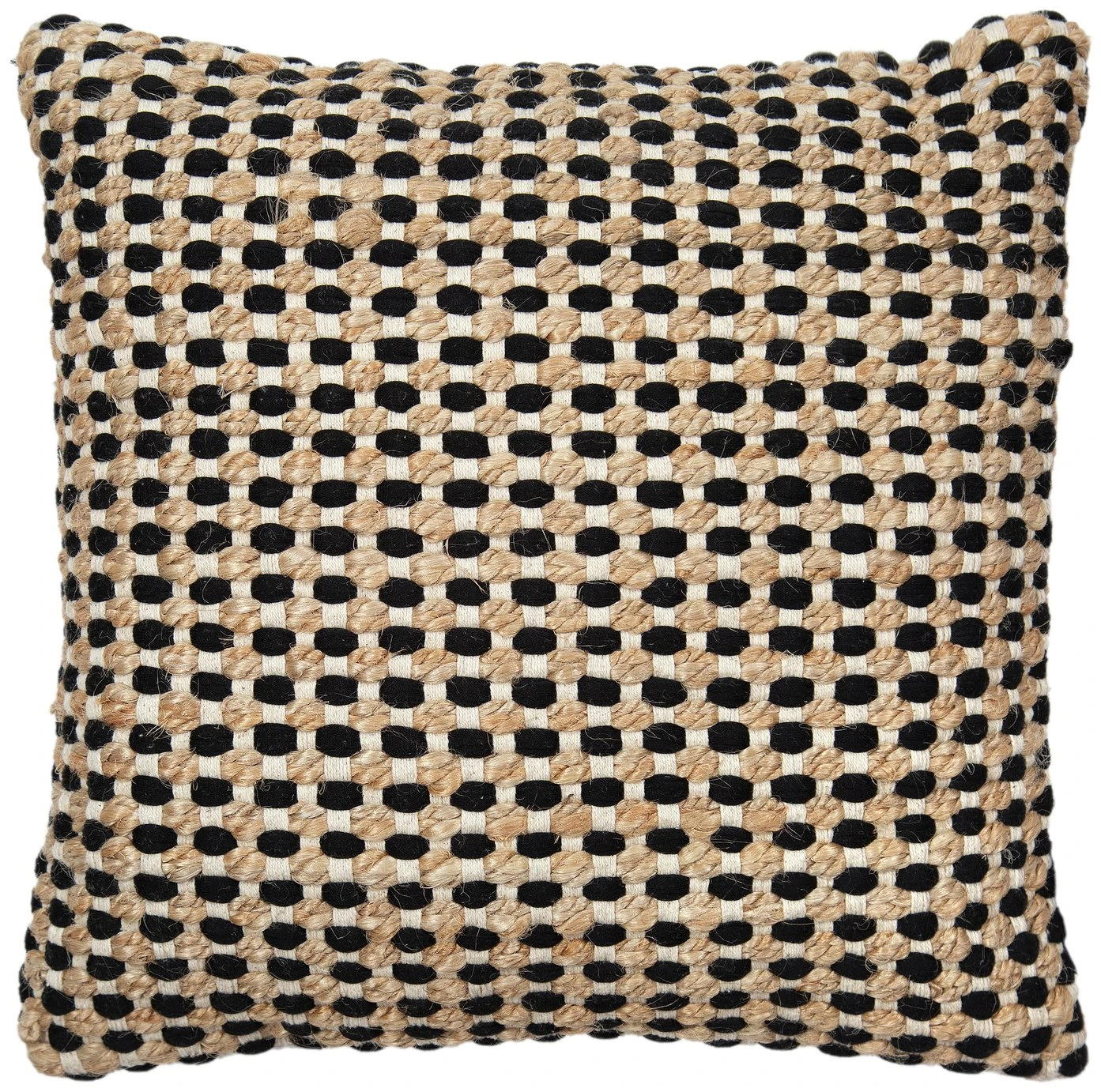 Habitat Jute Mono Check Cushion - Natural - 43X43cm 3 Habitat Jute Mono Check Cushion - Natural - 43X43cm