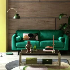 Habitat Jacob Fabric 3 Seater Sofa - Emerald Green -Habitat 2910215 R Z001C