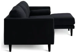 Habitat Jacob Velvet Right Hand Corner Sofa - Black -Habitat 2910260 R Z004A