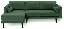 Habitat Jacob Velvet Left Hand Corner Sofa - Emerald Green -Habitat 2910356 R Z002A
