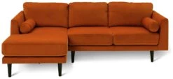Habitat Jacob Velvet Left Hand Corner Sofa - Orange 10 Habitat Jacob Velvet Left Hand Corner Sofa - Orange -Habitat 2910363 R Z003A
