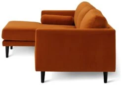 Habitat Jacob Velvet Left Hand Corner Sofa - Orange 11 Habitat Jacob Velvet Left Hand Corner Sofa - Orange -Habitat 2910363 R Z004A