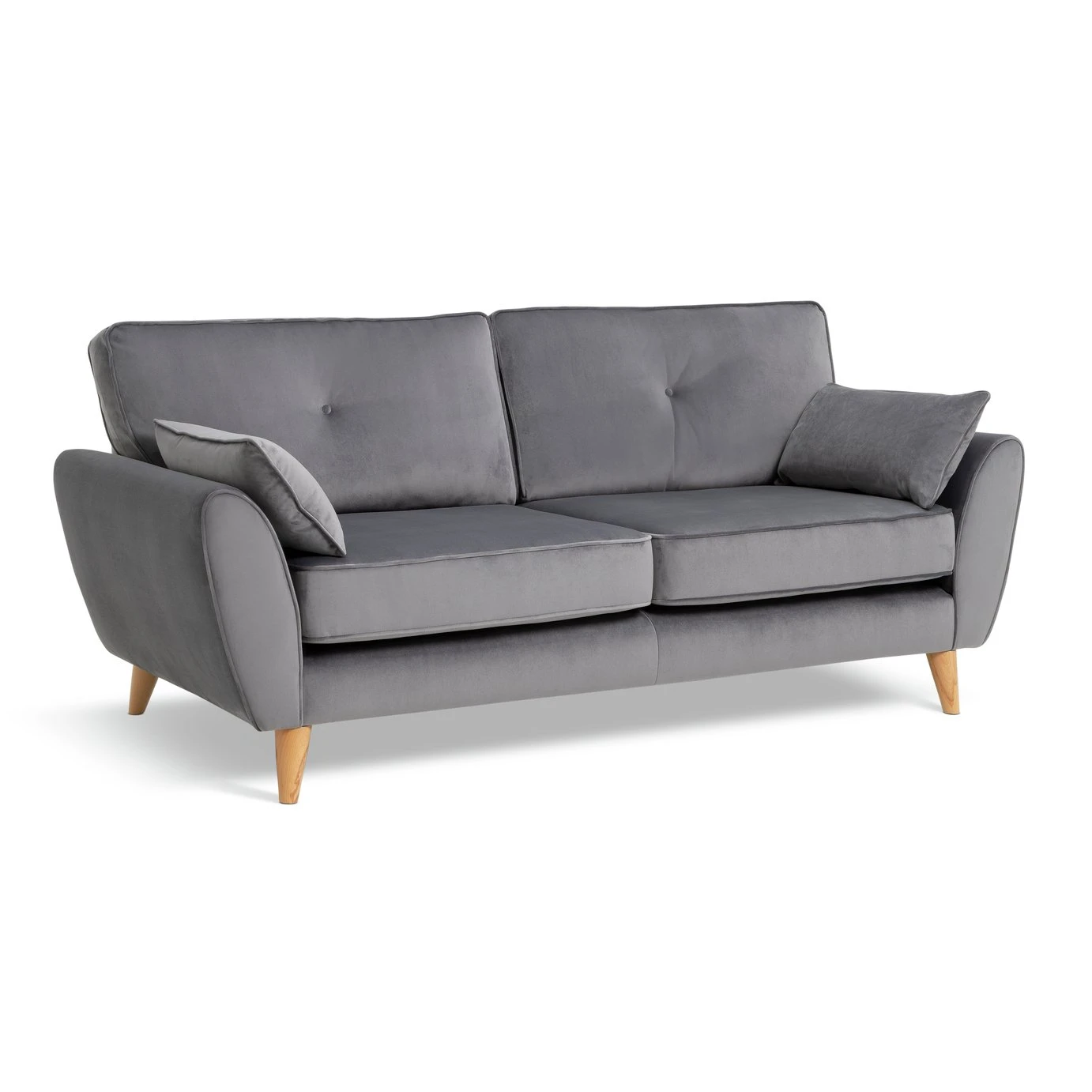 Habitat Iris Fabric 3 Seater Sofa - Grey 6 Habitat Iris Fabric 3 Seater Sofa - Grey - Image 4