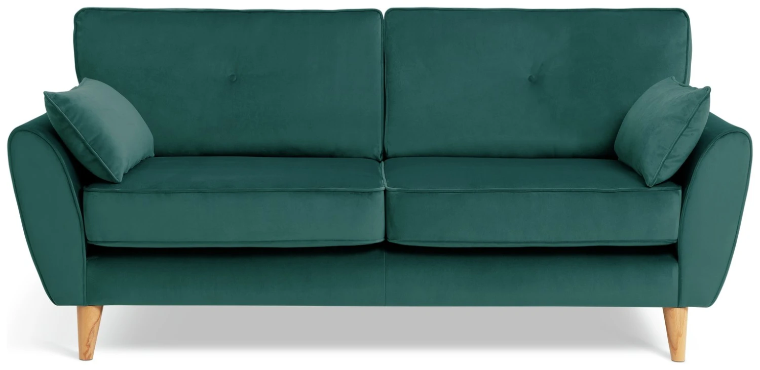 Habitat Iris Fabric 3 Seater Sofa - Teal 3 Habitat Iris Fabric 3 Seater Sofa - Teal