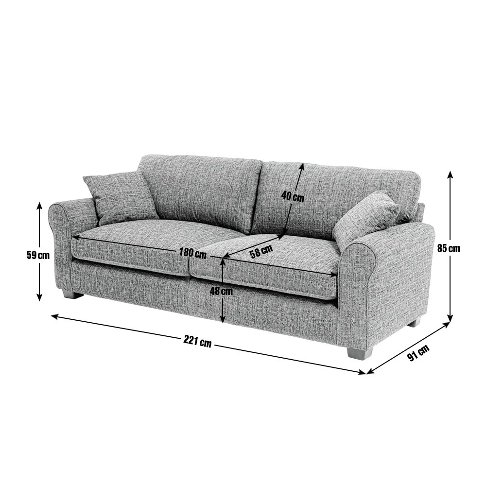 Habitat Lisbon Fabric 4 Seater Sofa - Beige 6 Habitat Lisbon Fabric 4 Seater Sofa - Beige - Image 4