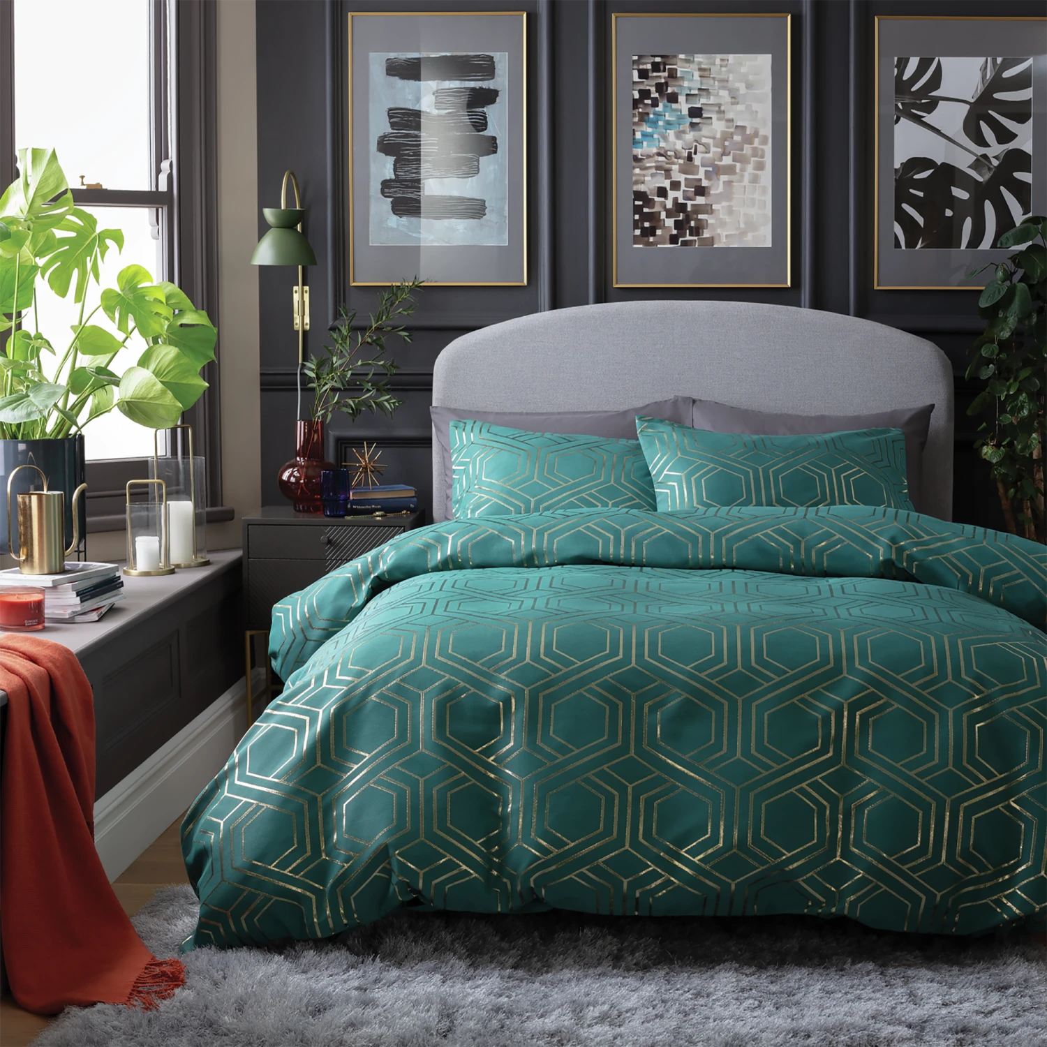 Habitat Geo Jacquard Teal Bedding Set - Double 3 Habitat Geo Jacquard Teal Bedding Set - Double