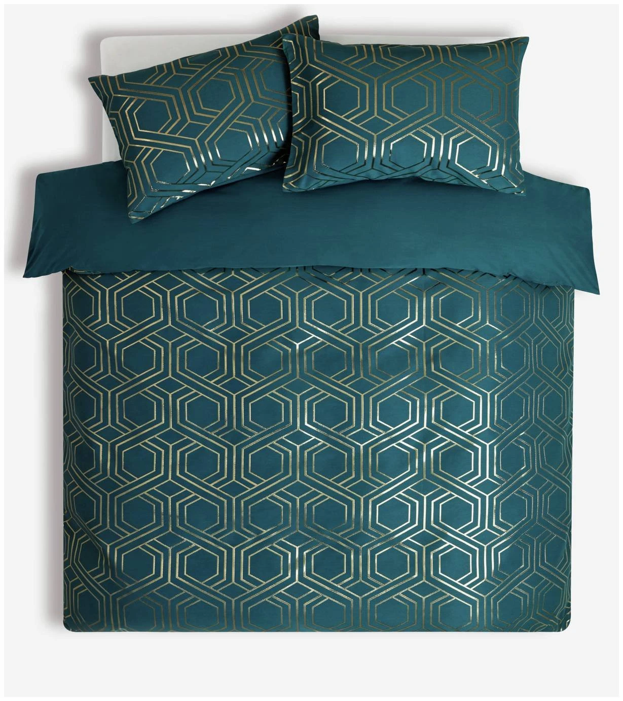 Habitat Geo Jacquard Teal Bedding Set - Double 5 Habitat Geo Jacquard Teal Bedding Set - Double - Image 3