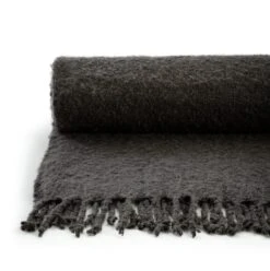 Habitat Faux Mohair Throw - Charcoal - 125X150cm -Habitat 3037238 R Z002A