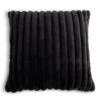 Habitat Ribbed Faux Fur Cushion - Charcoal - 50X50cm -Habitat 3064380 R Z001A