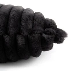Habitat Ribbed Faux Fur Cushion - Charcoal - 50X50cm -Habitat 3064380 R Z003A