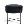 Habitat Jax Velvet Footstool - Black 1 Habitat Jax Velvet Footstool - Black -Habitat 3088191 R Z001A