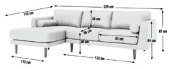 Habitat Jackson Leather Left Corner Chaise Sofa - Tan -Habitat 3102486 R E001