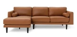 Habitat Jackson Leather Left Corner Chaise Sofa - Tan -Habitat 3102486 R Z002A