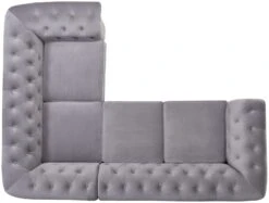 Habitat Chesterfield Velvet Left Hand Corner Sofa-Light Grey -Habitat 3106633 R Z006A