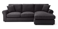 Habitat Lisbon Fabric Right Hand Corner Chaise Sofa-Charcoal -Habitat 3154173 R Z003A