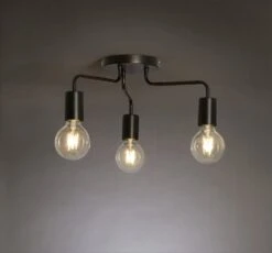 Habitat Rayner Steel 3 Light LED Flush Ceiling Light - Black -Habitat 3247846 R Z002A