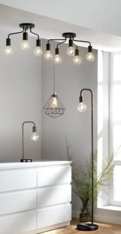 Habitat Rayner Steel 3 Light LED Flush Ceiling Light - Black -Habitat 3247846 R Z010C