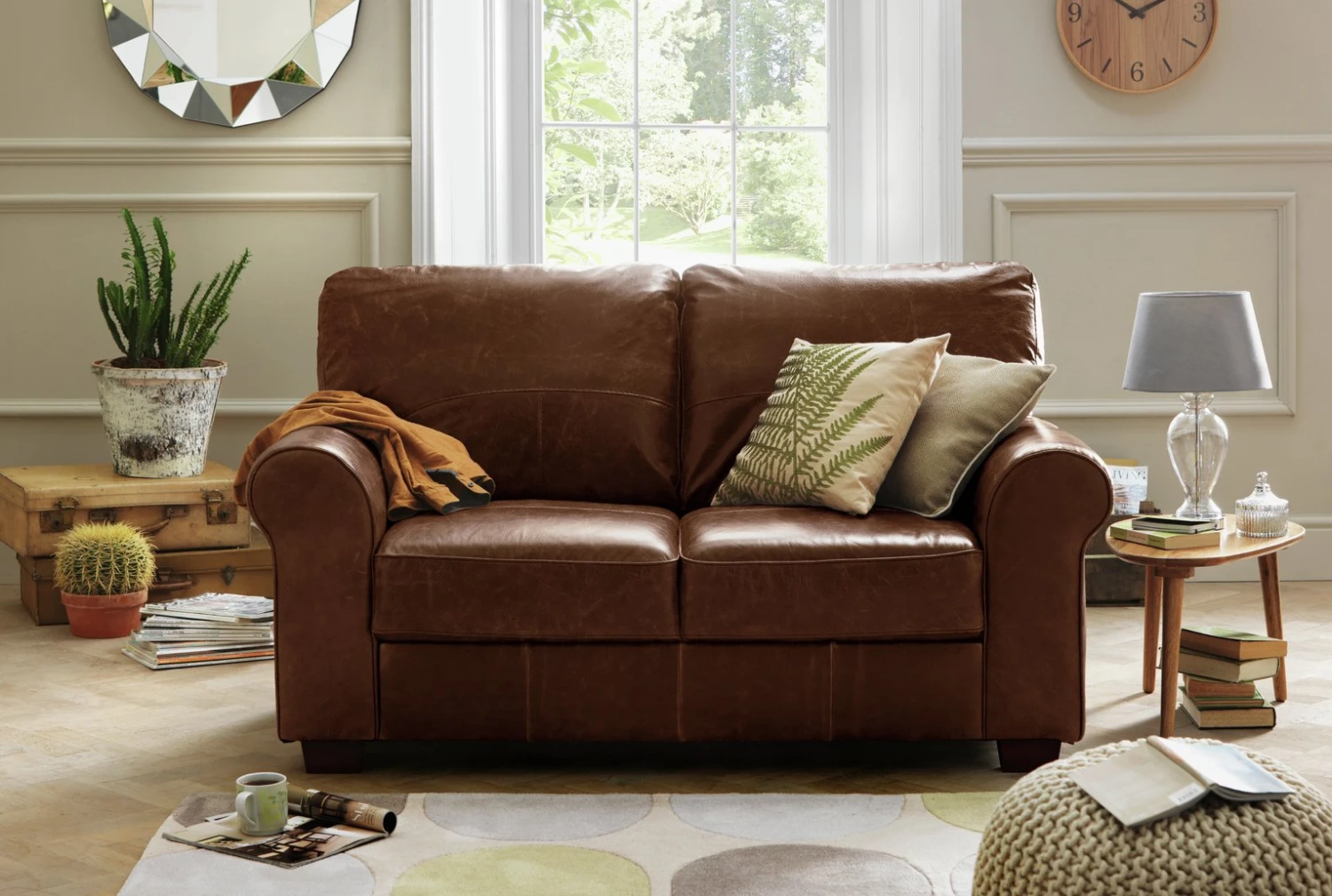 Habitat Salisbury Leather 2 Seater Sofa - Tan 5 Habitat Salisbury Leather 2 Seater Sofa - Tan - Image 3