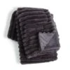 Habitat Ribbed Faux Fur Throw - Charcoal - 125X150cm -Habitat 3361320 R Z001A