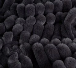 Habitat Ribbed Faux Fur Throw - Charcoal - 125X150cm -Habitat 3361320 R Z003A