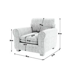 Habitat Lisbon Fabric Armchair - Beige -Habitat 3372357 R E001