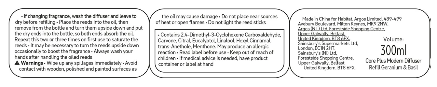 Habitat 300ml Diffuser Refill - Geranium & Basil 5 Habitat 300ml Diffuser Refill - Geranium & Basil - Image 3