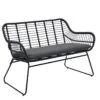 Habitat Ross Rattan Effect Garden Bench - Black -Habitat 3425541 R Z001A