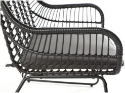 Habitat Ross Rattan Effect Garden Bench - Black -Habitat 3425541 R Z002A