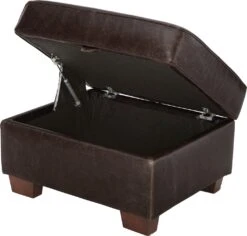 Habitat Salisbury Leather Storage Footstool - Chocolate -Habitat 3458673 R Z003A
