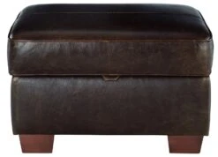 Habitat Salisbury Leather Storage Footstool - Chocolate -Habitat 3458673 R Z015A