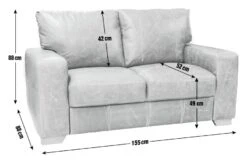 Habitat Eton Leather 2 Seater Sofa - Tan -Habitat 3574478 R E001