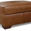 Habitat Eton Leather Storage Ottoman Footstool - Tan -Habitat 3594630 R Z001A