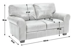 Habitat Salisbury Leather 2 Seater Sofa - Black -Habitat 3609123 R E001