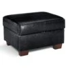 Habitat Salisbury Leather Storage Footstool - Black -Habitat 3654666 R Z001A
