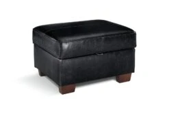 Habitat Salisbury Leather Storage Footstool - Black -Habitat 3654666 R Z002A