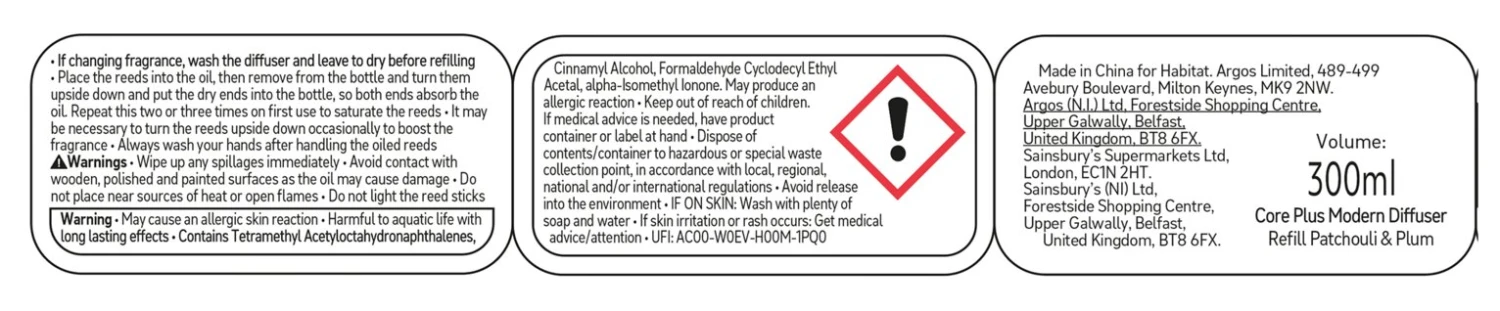 Habitat 300ml Diffuser Refill - Patchouli & Plum 5 Habitat 300ml Diffuser Refill - Patchouli & Plum - Image 3