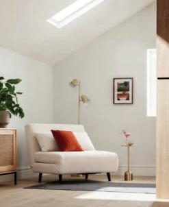 Habitat Roma Small Double Boucle Chairbed - Cream -Habitat 4077981 R Z004C