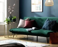Habitat Matteo 2 Seater Velvet Sofa Bed - Green -Habitat 4090487 R Z002C