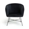 Habitat Jax Velvet Accent Chair - Black -Habitat 4335135 R Z001A