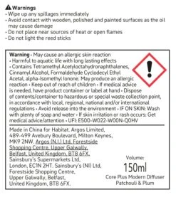 Habitat 150ml Scented Diffuser - Patchouli & Plum 11 Habitat 150ml Scented Diffuser - Patchouli & Plum -Habitat 4336990 R Z011A